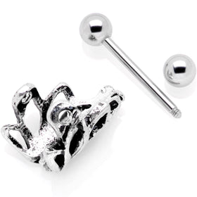 16G 1/2 Green Accented Abstract Butterfly Cuff Cartilage Earring