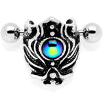 16G 1/2 Iridescent Blue Gem Tribal Cuff Cartilage Earring
