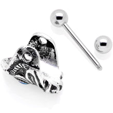 16G 1/2 Iridescent Blue Gem Tribal Cuff Cartilage Earring