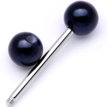 Midnight Black Pearlescent Acrylic Barbell Tongue Ring