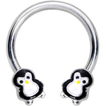 16G 3/8 Pudgy Penguin Horseshoe Curved Barbell