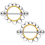 14G 7/8Glow in the Dark Daisy Flower Nipple Shield Set