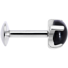 16G 1/4 Black Agate Internally Threaded Labret Monroe Tragus