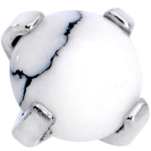 16G 1/4 White Howlite Internally Threaded Labret Monroe Tragus