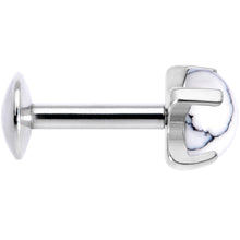 16G 1/4 White Howlite Internally Threaded Labret Monroe Tragus