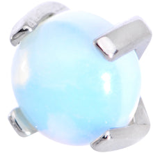 16G 5/16 White Opalite Internally Threaded Labret Monroe Tragus