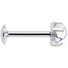 16G 5/16 White Howlite Internally Threaded Labret Monroe Tragus