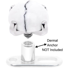 14G Natural White Howlite Externally Threaded Dermal Anchor Top