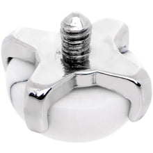 14G Natural White Howlite Externally Threaded Dermal Anchor Top