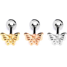 16G 1/4 Blush Butterfly Cartilage Tragus Earring Set of 3