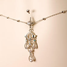 Clear Gem Dancing Queen Chandelier Dangle Belly Ring Belly Chain
