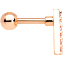 16G 1/4 Clear Gem Rose Gold Tone Triangle Cartilage Tragus