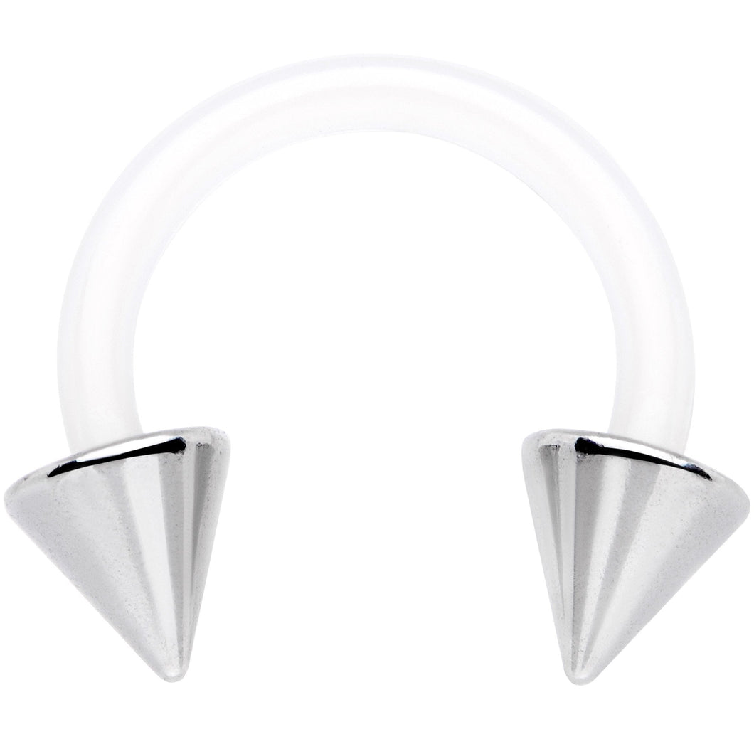 14G 3/8 Flexible Bioplast Cone End Horseshoe Circular Barbell