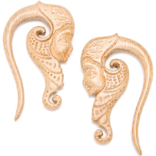 Hand Carved Wood Forest Nymph Hanger Plug Set 6mm to 18mm