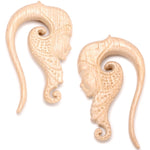 Hand Carved Wood Forest Nymph Hanger Plug Set 6mm to 18mm