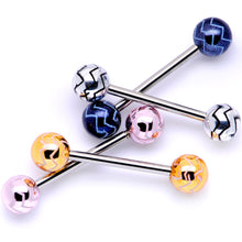 Late Night Party Zig Zag Barbell Tongue Ring Set of 4