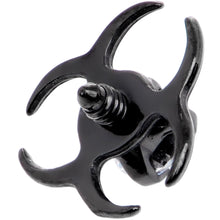 14G Clear Gem Black Biohazard Dermal Anchor Top
