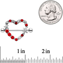 14G 7/8 Red Clear Gem Loves Garden Nipple Shield Set