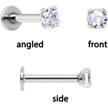 16G 1/4 Clear Gem Butterfly Cartilage Tragus Earring Set of 3