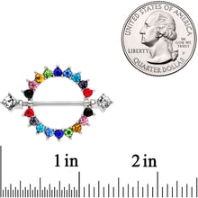 14G 9/16 Multicolor Gem Rainbow Wonderland Nipple Shield Set