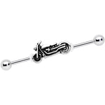 14G The Open Road Motorcycle Industrial Barbell 38mm