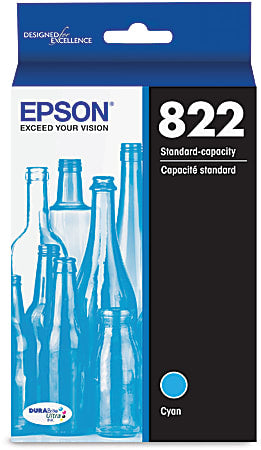 New, Pre-Owned - Epson 822 Standard Yield Cyan Single Ink Cartridge