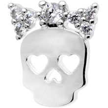 16G 5/16 Clear Gem Halloween Skull Bow Cartilage Tragus Earring
