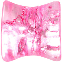 Pink Shattered Glass Flamingo Saddle Plug Set 6mm to 16mm