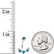 Aqua Clear CZ Gem Wave Of Glamour Belly Ring