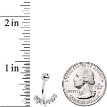 Clear CZ Gem Wave Of Glamour Belly Ring