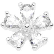 14G Clear CZ Gem Beautiful Bloom Dermal Anchor Top