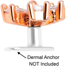 14G Clear CZ Gem Lovely Bloom Rose Gold Tone Dermal Anchor Top