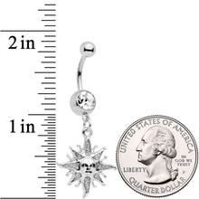 Clear Gem Celestial Sun Dangle Belly Ring