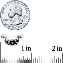16G 3/8 Aqua Gem Floral Wreath Cuff Cartilage Earring