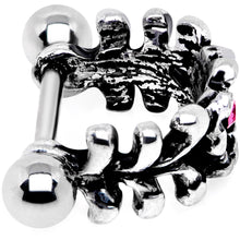 16G 3/8 Pink Gem Floral Wreath Cuff Cartilage Earring