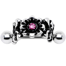 16G 3/8 Pink Gem Floral Wreath Cuff Cartilage Earring