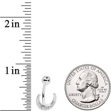 Clear CZ Gem Crescent Moon Belly Ring