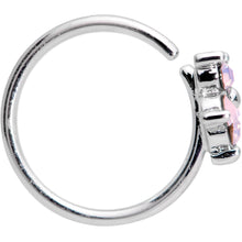 20G 5/16 Pink Faux Opal Flower Seamless Circular Ring