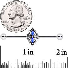 14G Glitter Blue Halloween Spider Queen Industrial Barbell 38mm