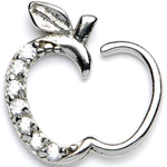16G 3/8 Clear CZ Gem Tasty Treat Right Apple Closure Ring