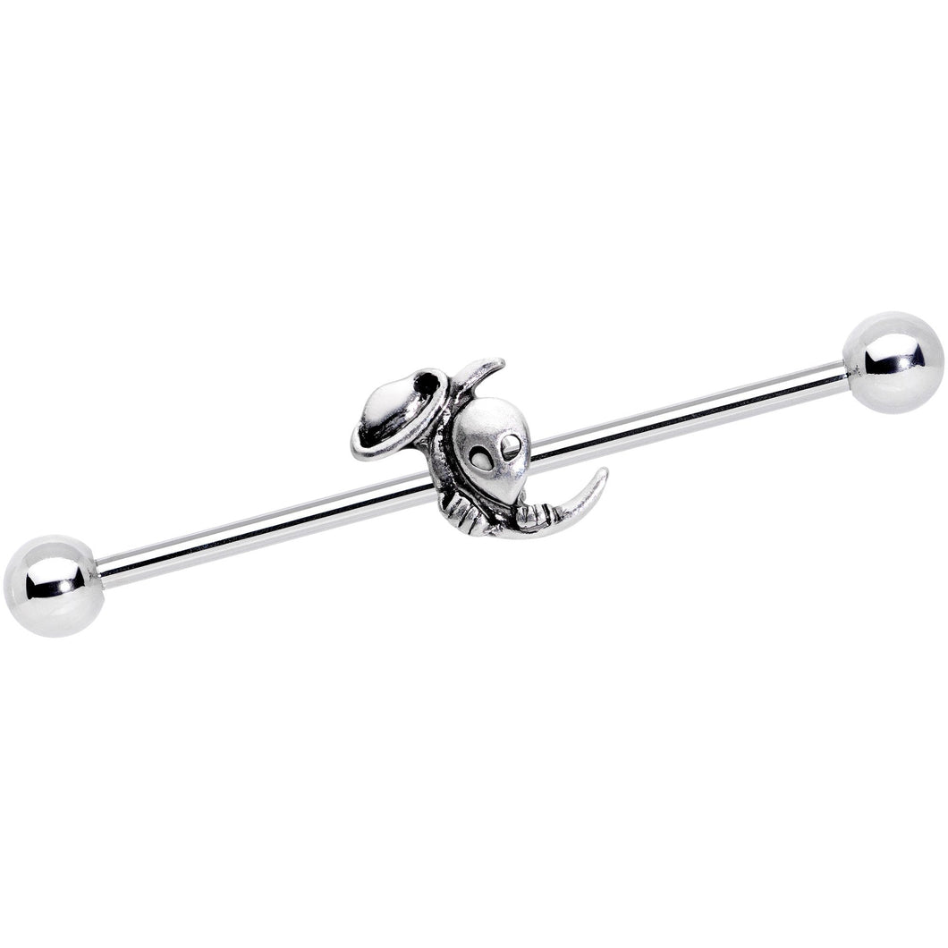 14G UFO Aliens Are Watching Industrial Barbell 38mm