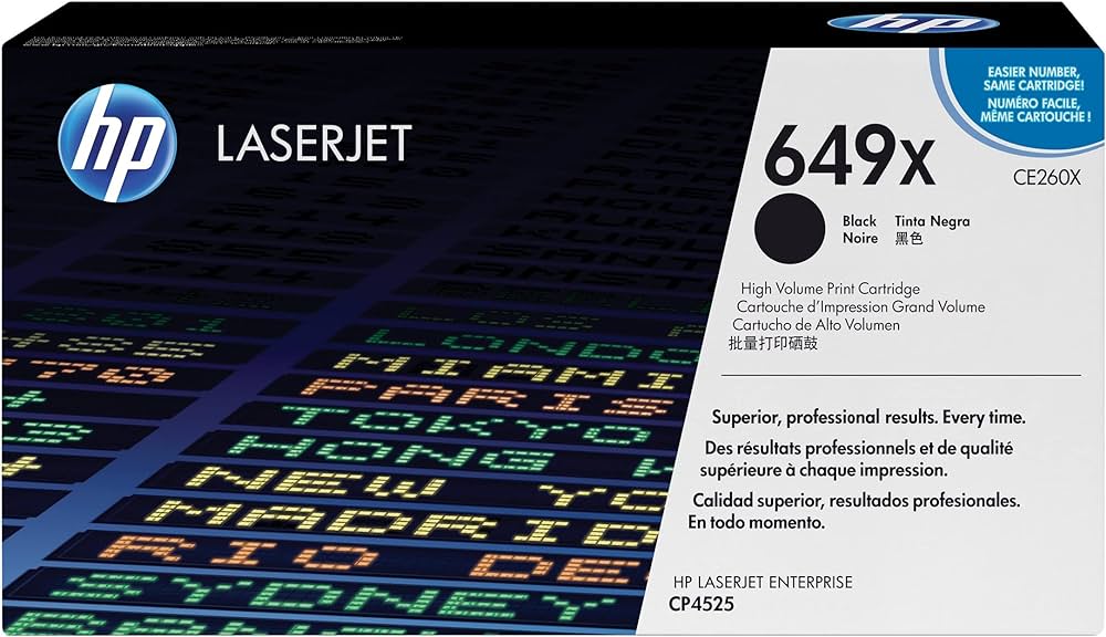 New, Pre-Owned - HP 649X High Yield Black LaserJet Toner Cartridge, CE260X