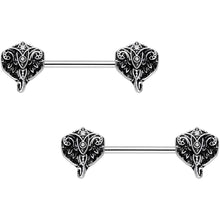 14G 9/16 Inspired By The Wild Elephant Barbell Nipple Ring Set