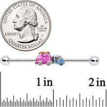 14G Pink Time for a Road Trip Industrial Barbell 38mm