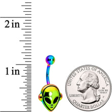 Rainbow PVD Creepy Space Alien Belly Ring