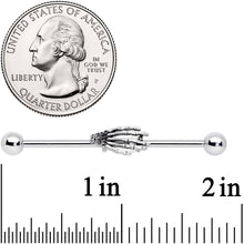 14G Halloween Skeleton Hand Barbell Industrial 38mm