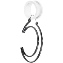 Black Howl at the Moon Crescent Moon Tunnel Plug Earrings