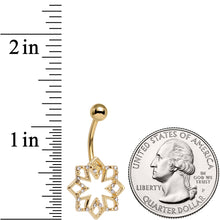 Clear Gem Gold Tone Simply Snowflake Belly Ring