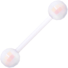 Flexible Acrylic New Years Disco Ball Barbell Tongue Ring Set