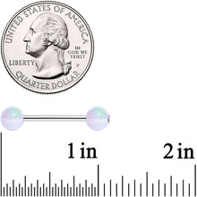 Clear Gem White Pink Pearlescent Barbell Tongue Ring
